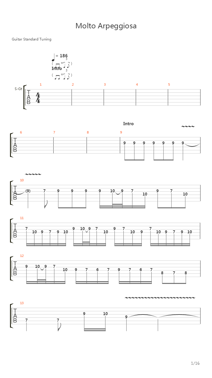 Molto Arpeggiosa吉他谱