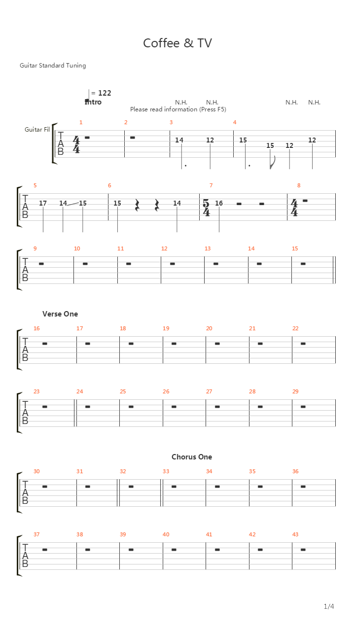 Coffee And Tv吉他谱