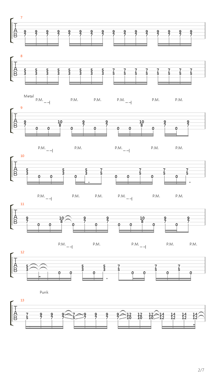 Punk vs. Metal吉他谱