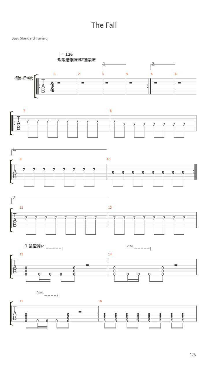 The Fall吉他谱