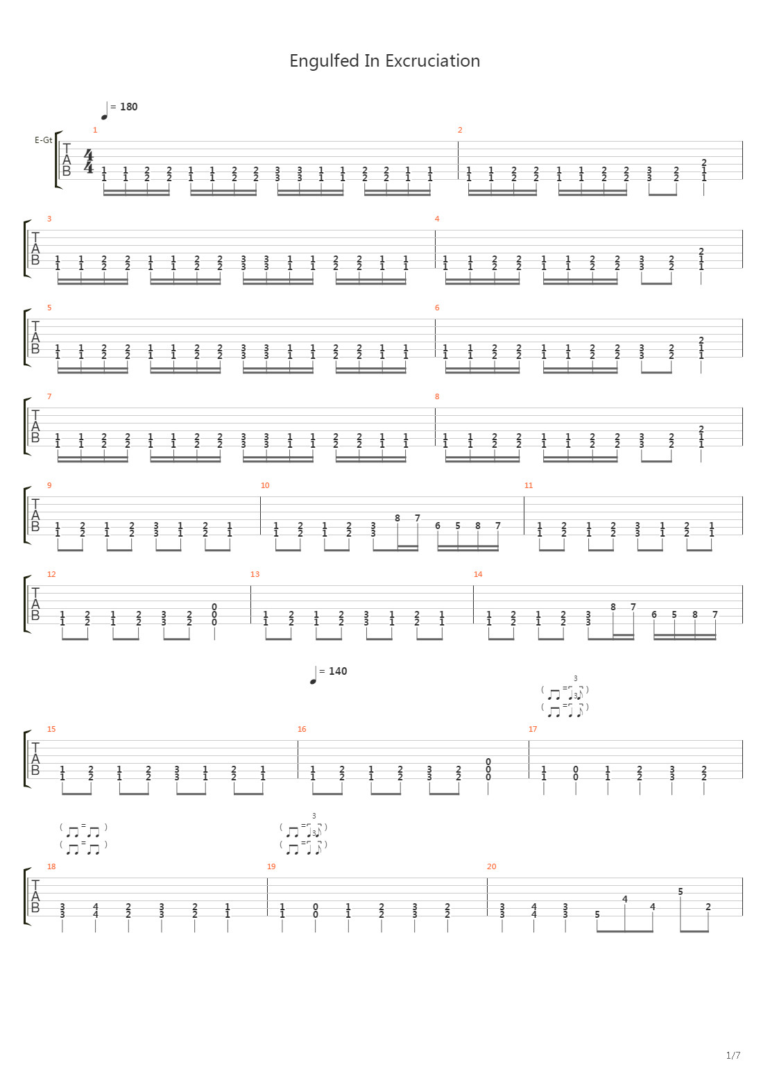 Engulfed in Excruciation吉他谱