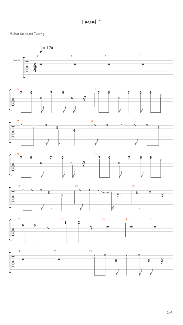 Level 1吉他谱