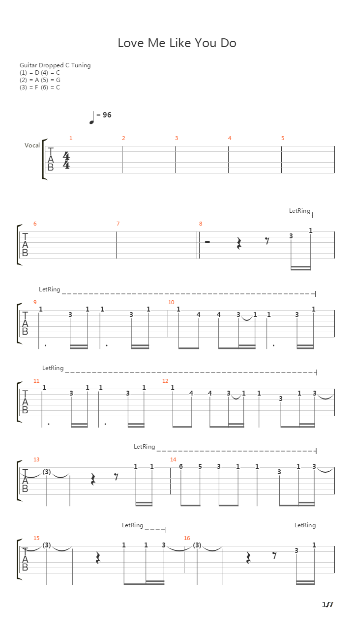 Love Me Like You Do吉他谱