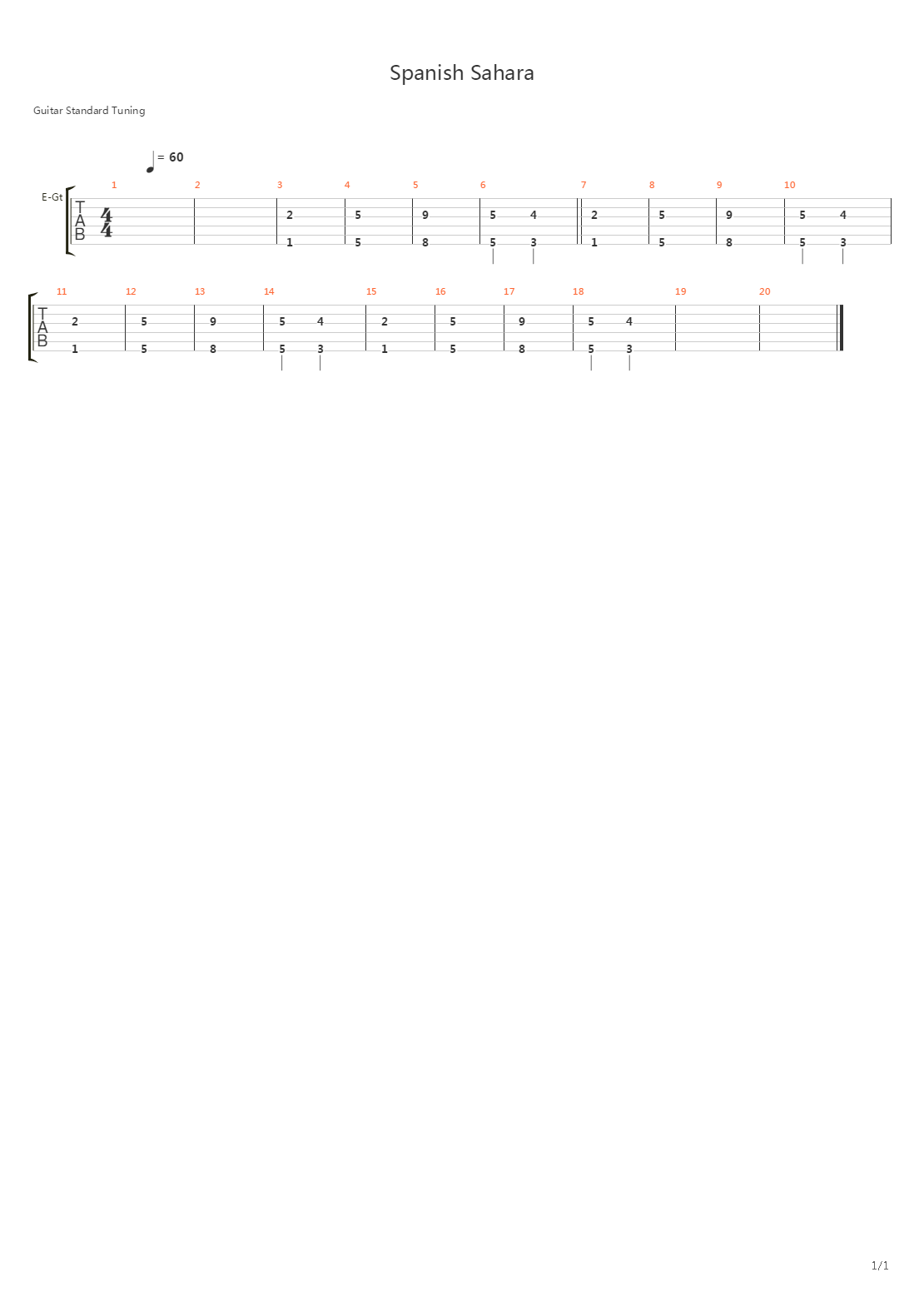 Spanish Sahara吉他谱