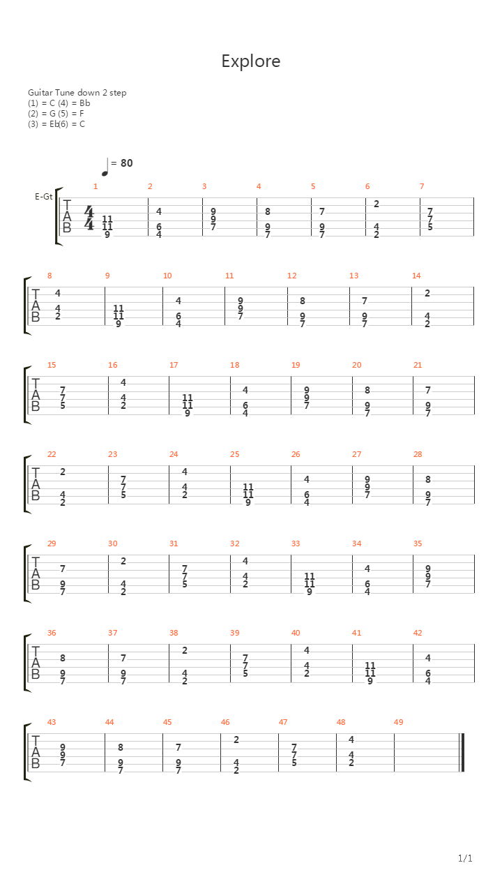 Explore吉他谱