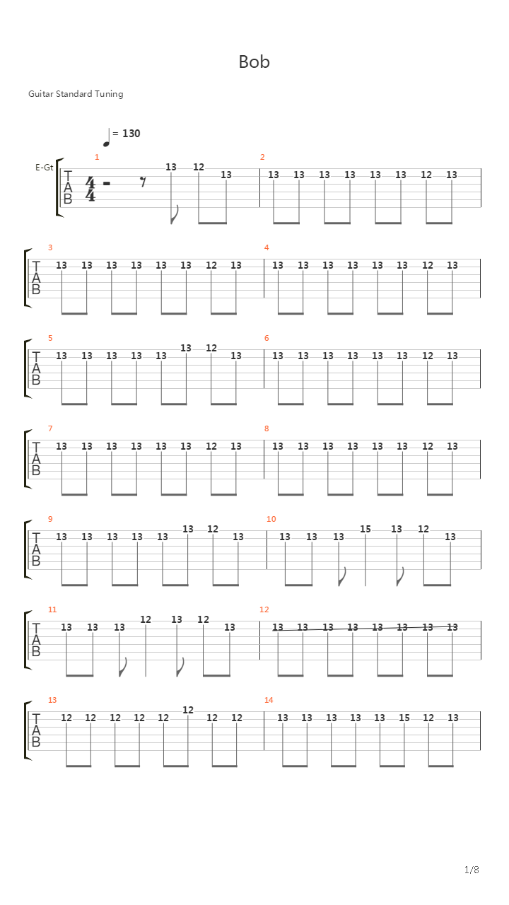 Bob吉他谱