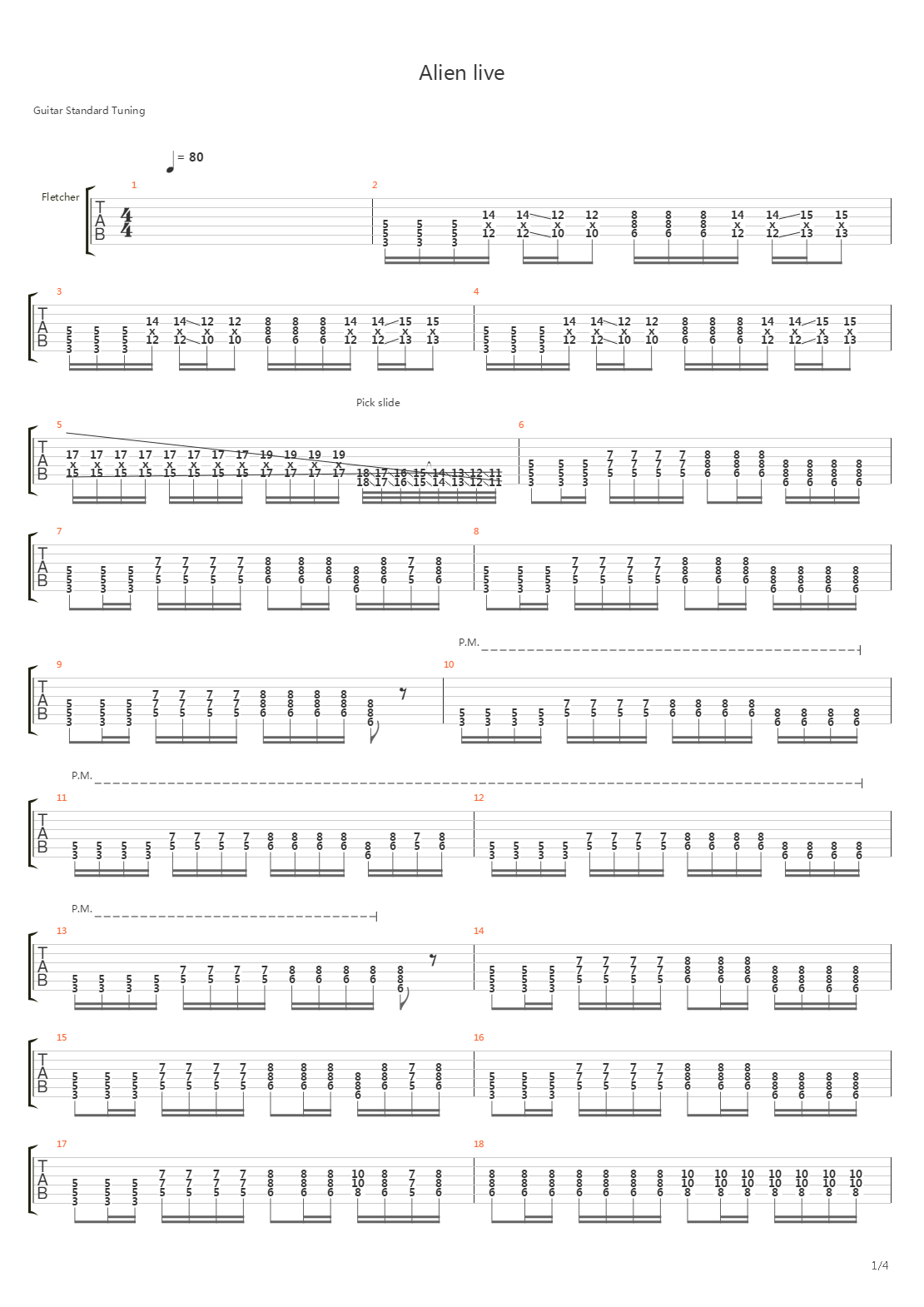 Alien (Live)吉他谱