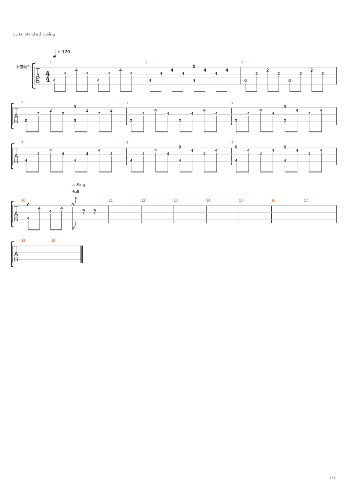 Page Down吉他谱