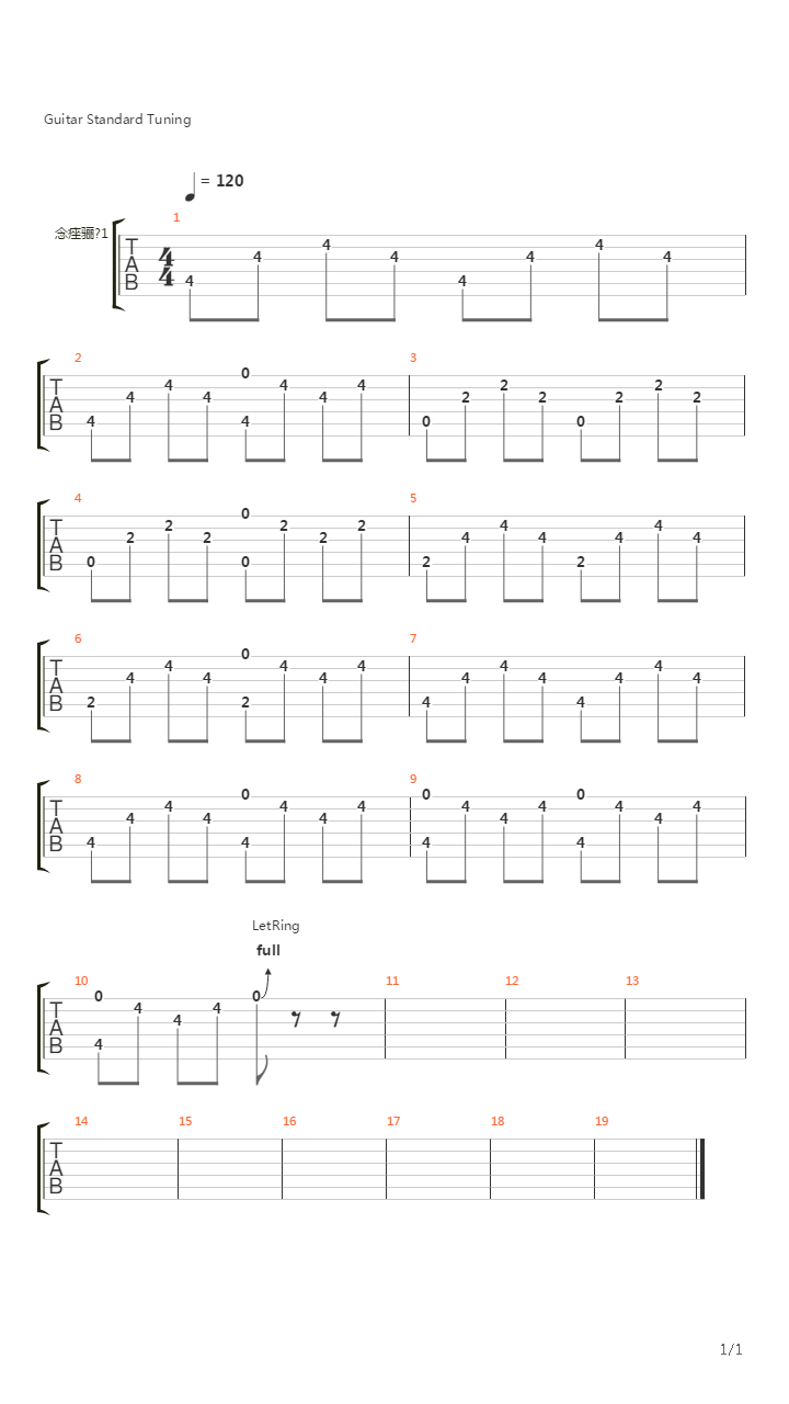 Page Down吉他谱