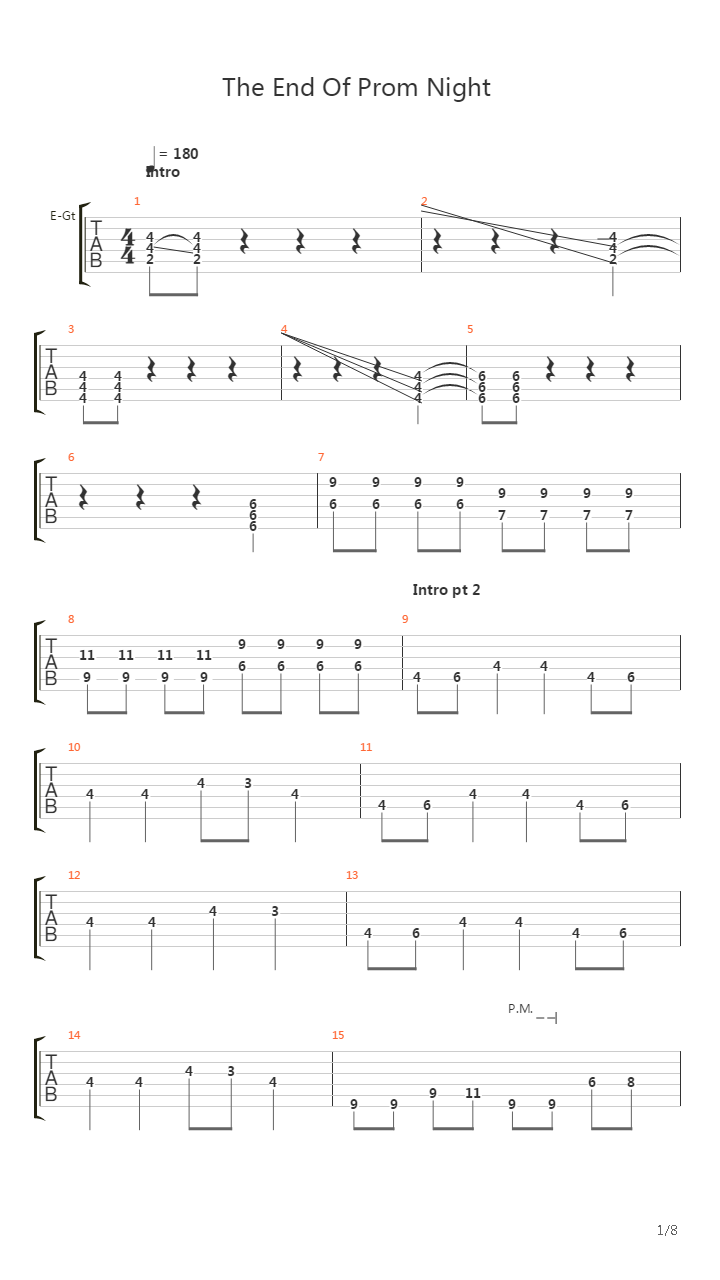 The End Of Prom Night吉他谱