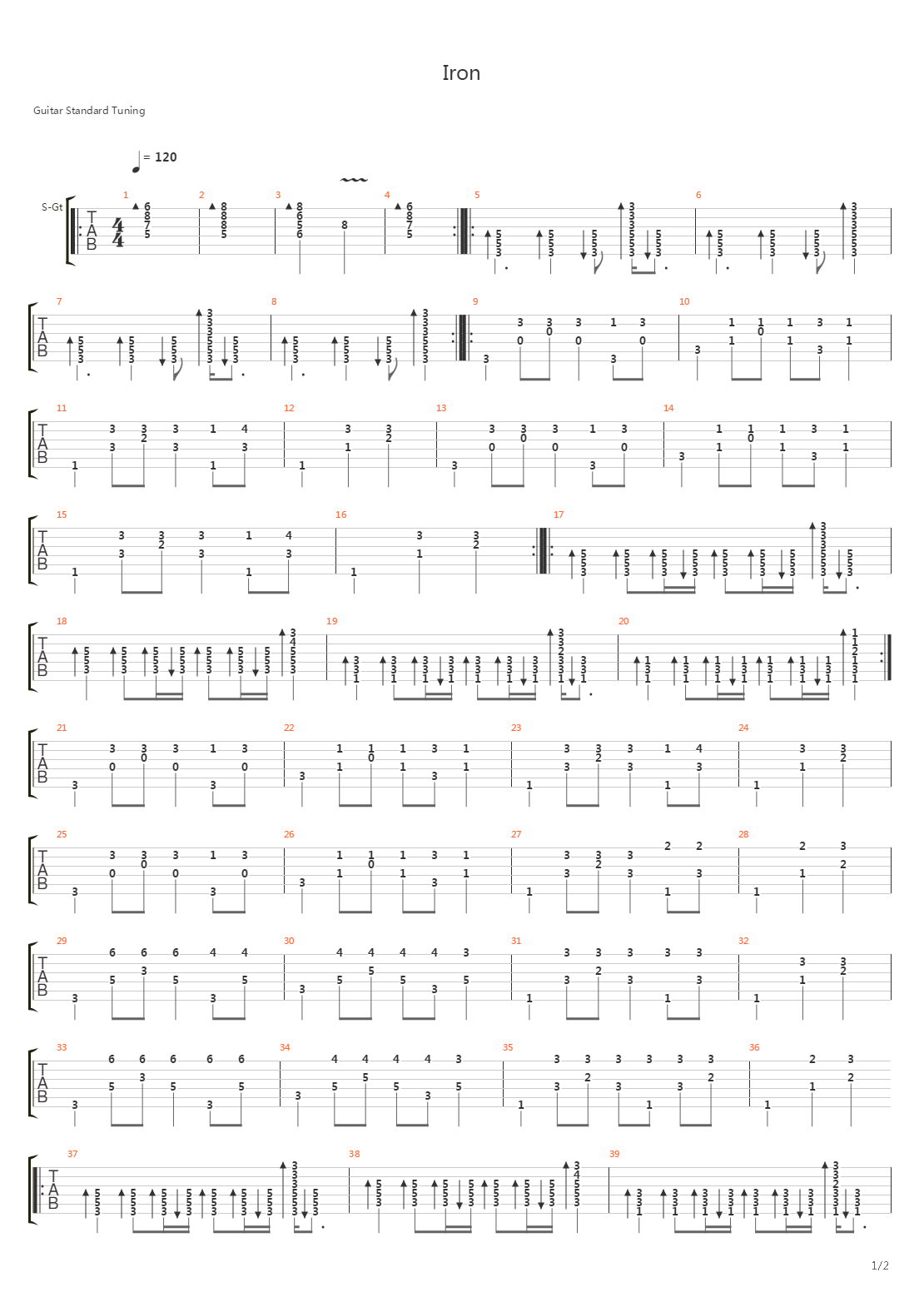 Iron吉他谱