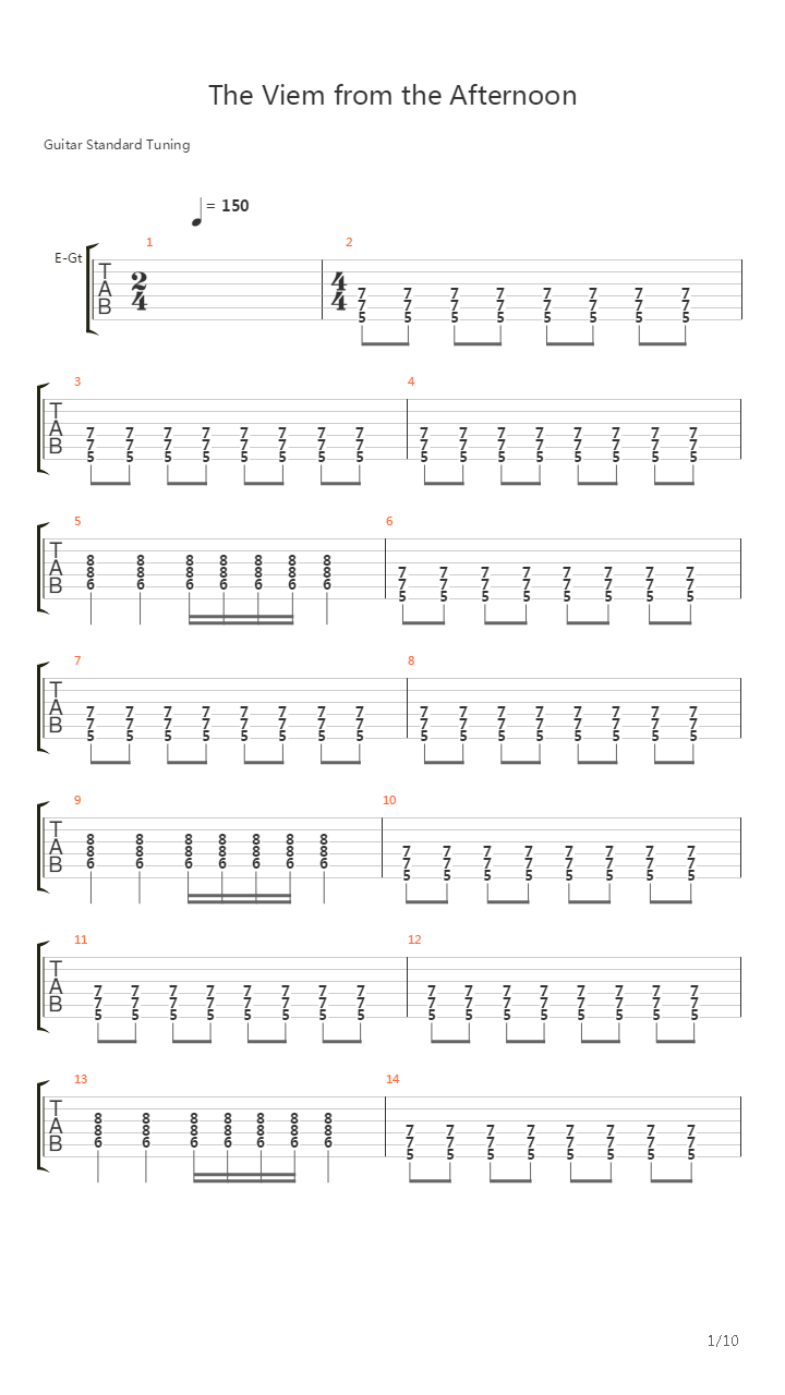 The Viem From The Afternoon吉他谱