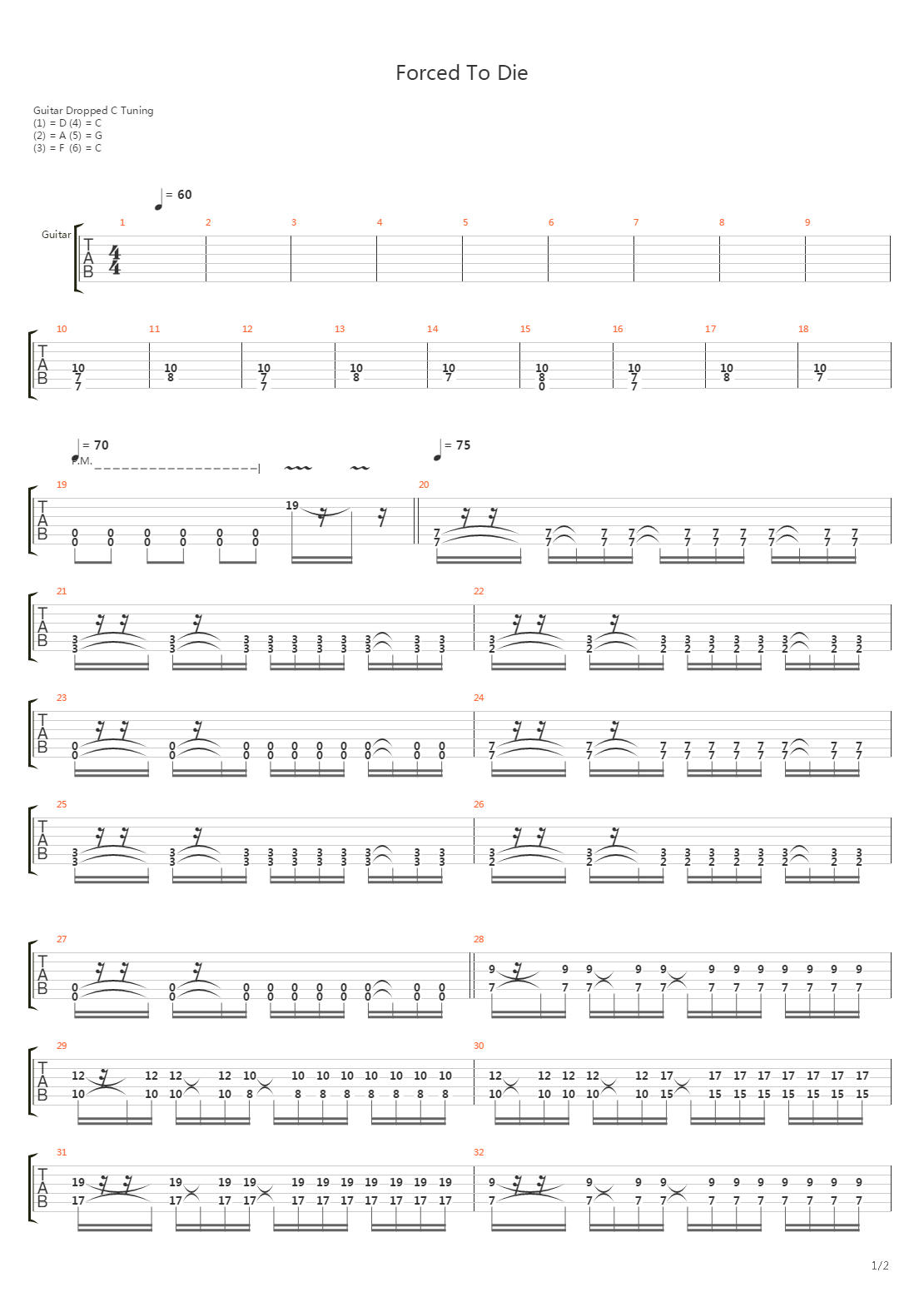 Forced To Die吉他谱
