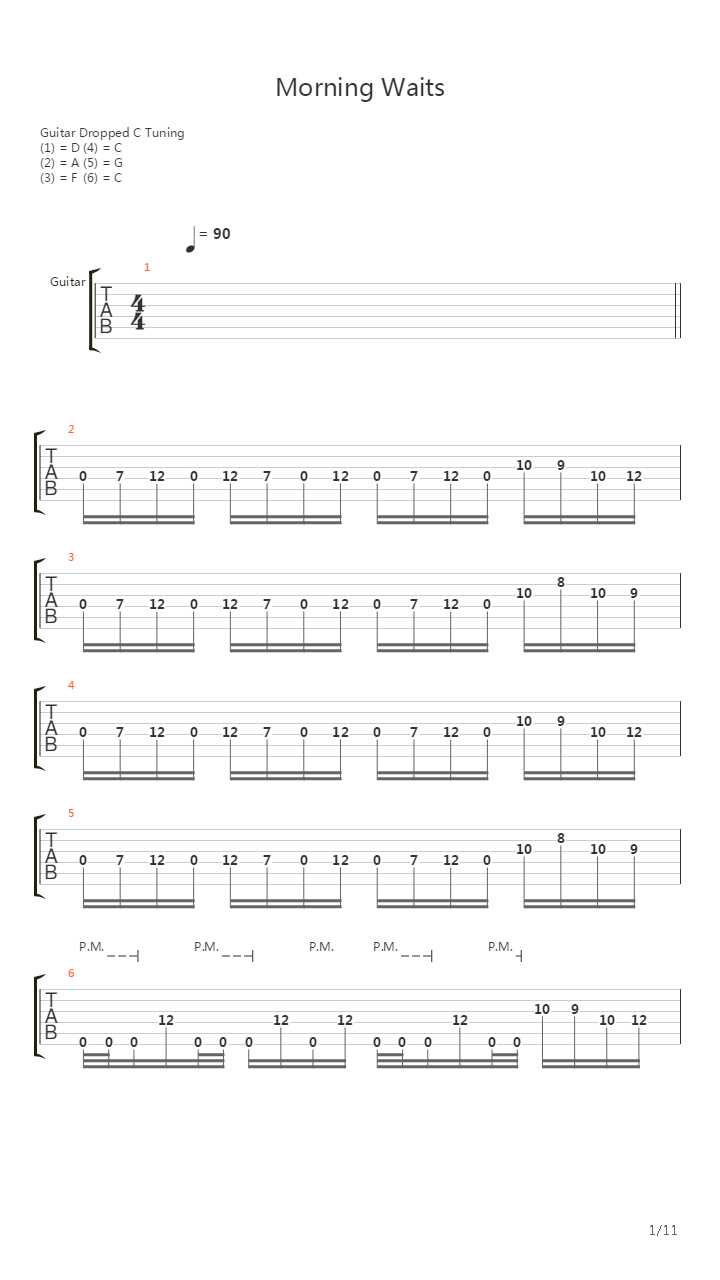 Morning Waits吉他谱