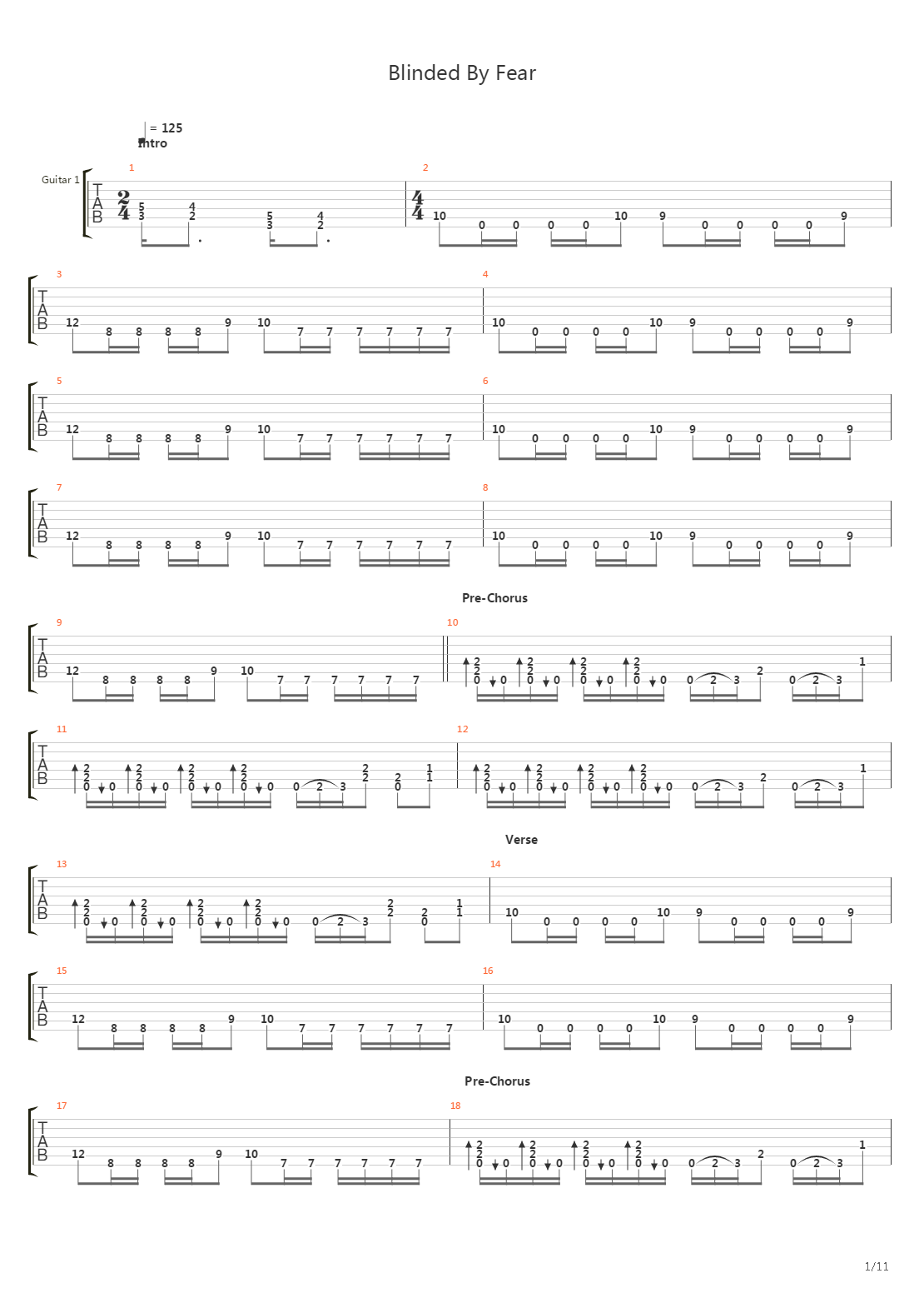 Blinded By Fear吉他谱