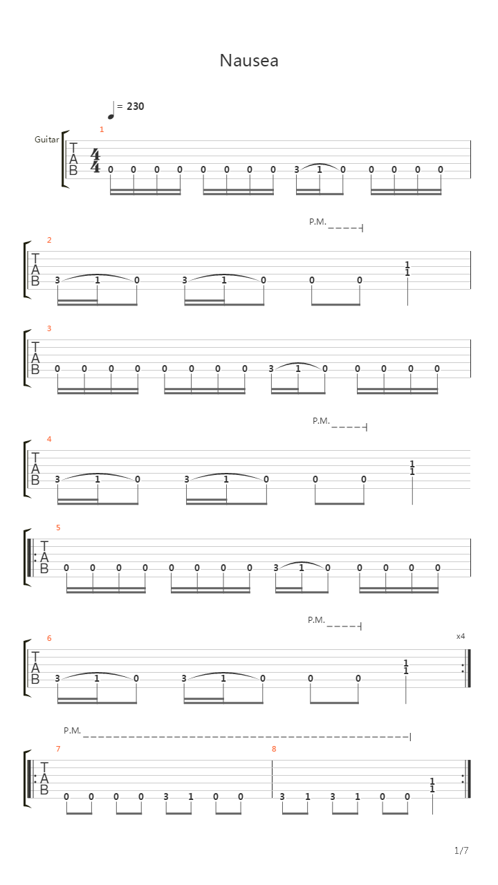Nausea吉他谱