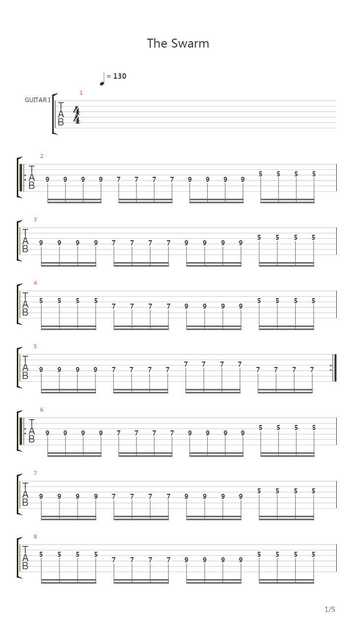 The Swarm吉他谱