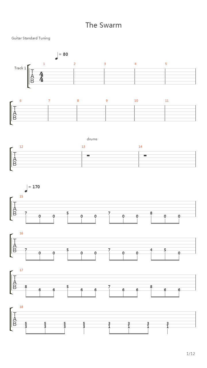 The Swarm吉他谱