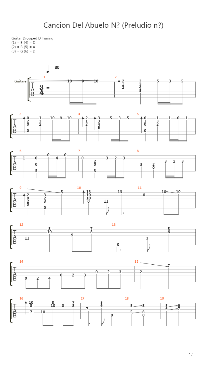 cancion_del_abuelo_n_1_preludio_n_1吉他谱