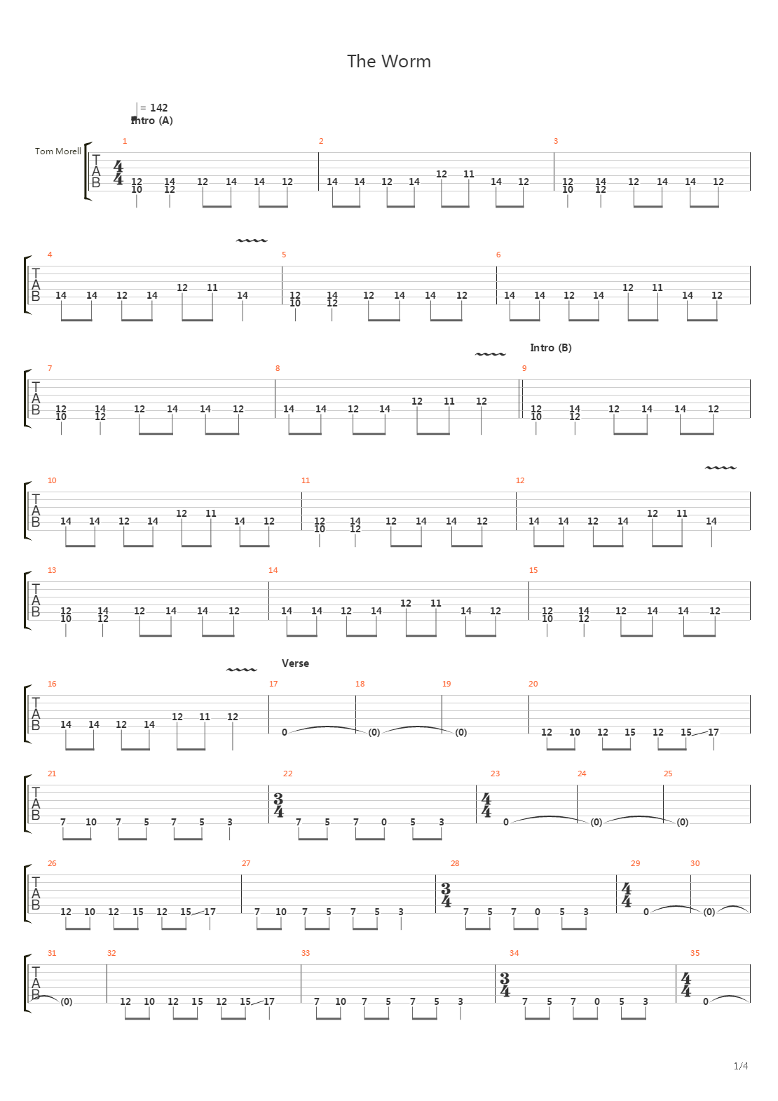 The Worm吉他谱