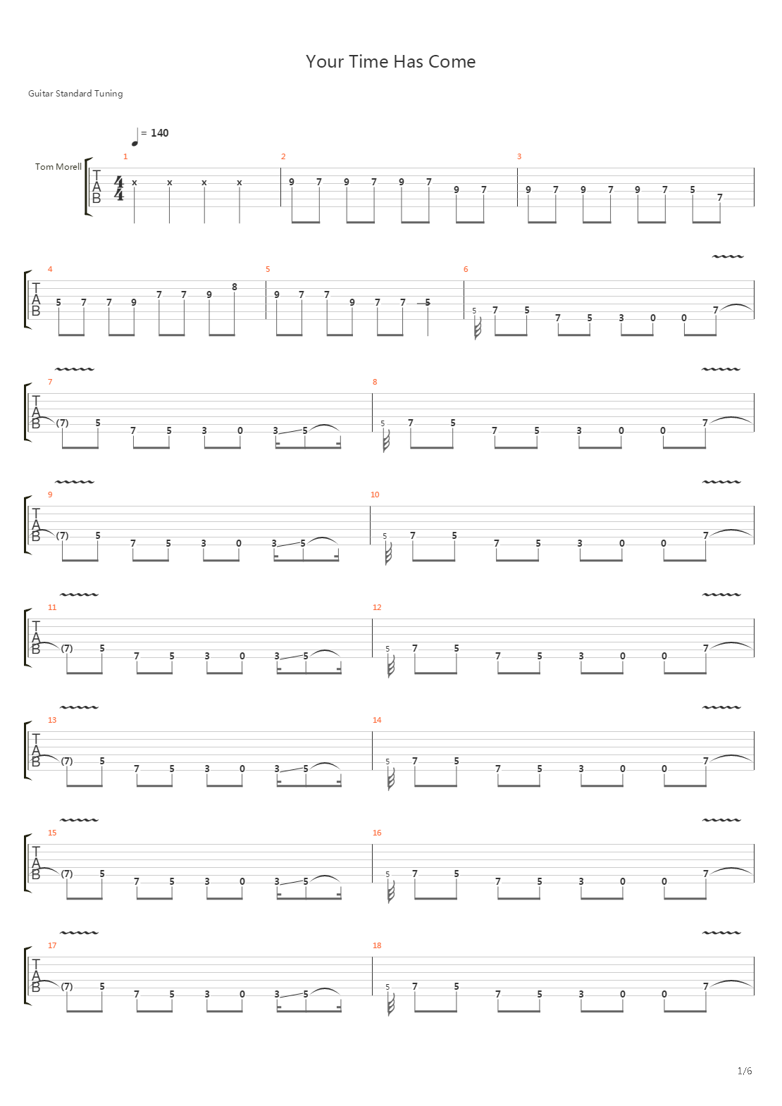 Your Time Has Come吉他谱