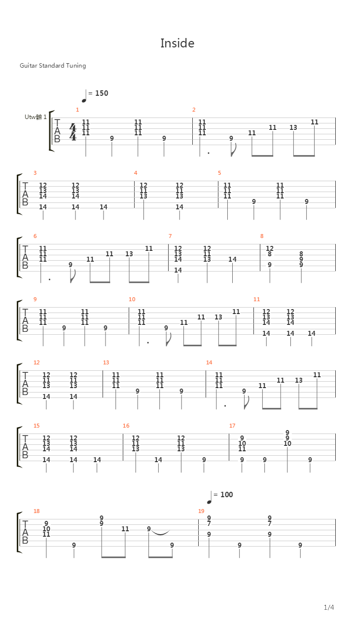 Inside吉他谱