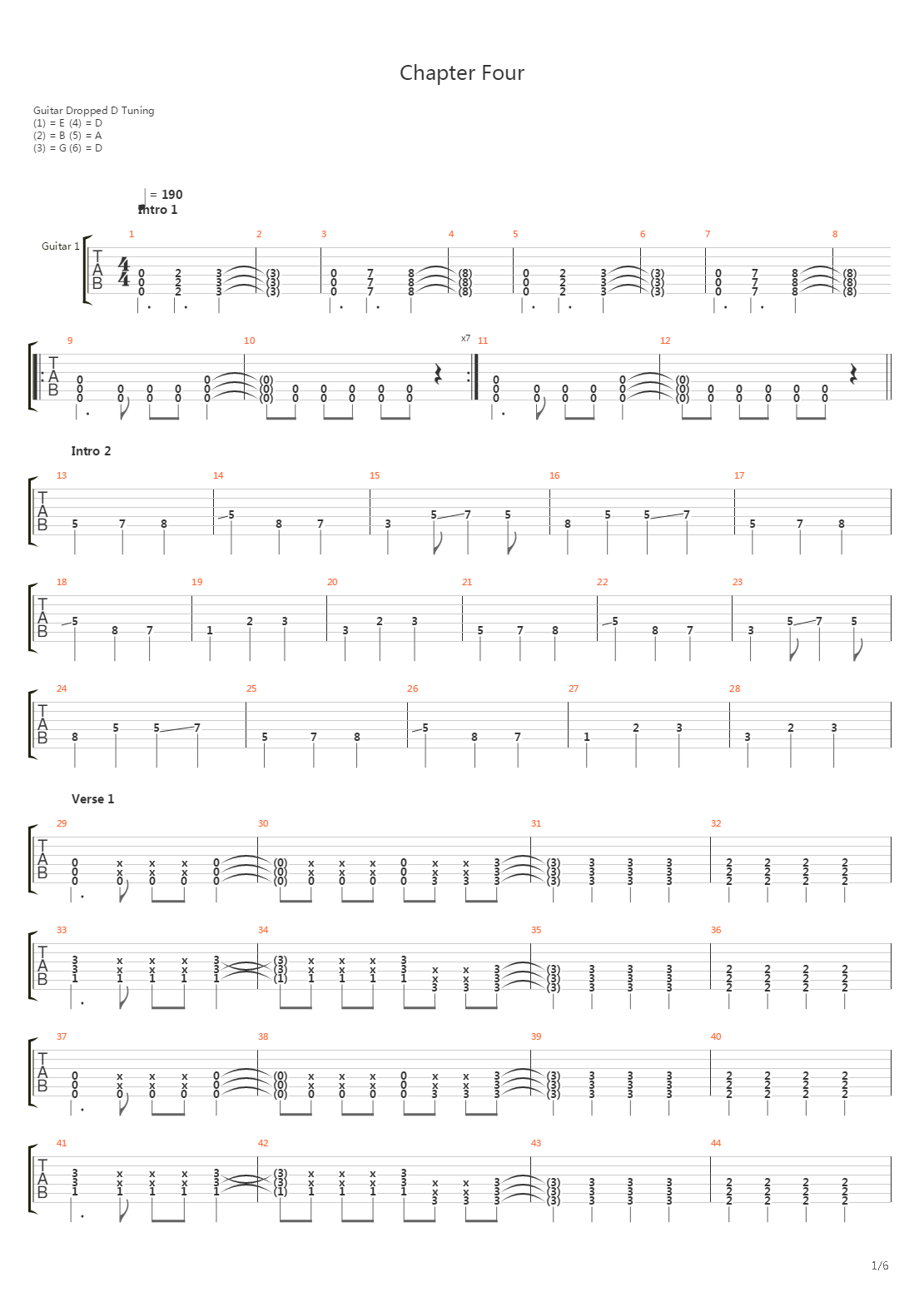 Chapter Four吉他谱