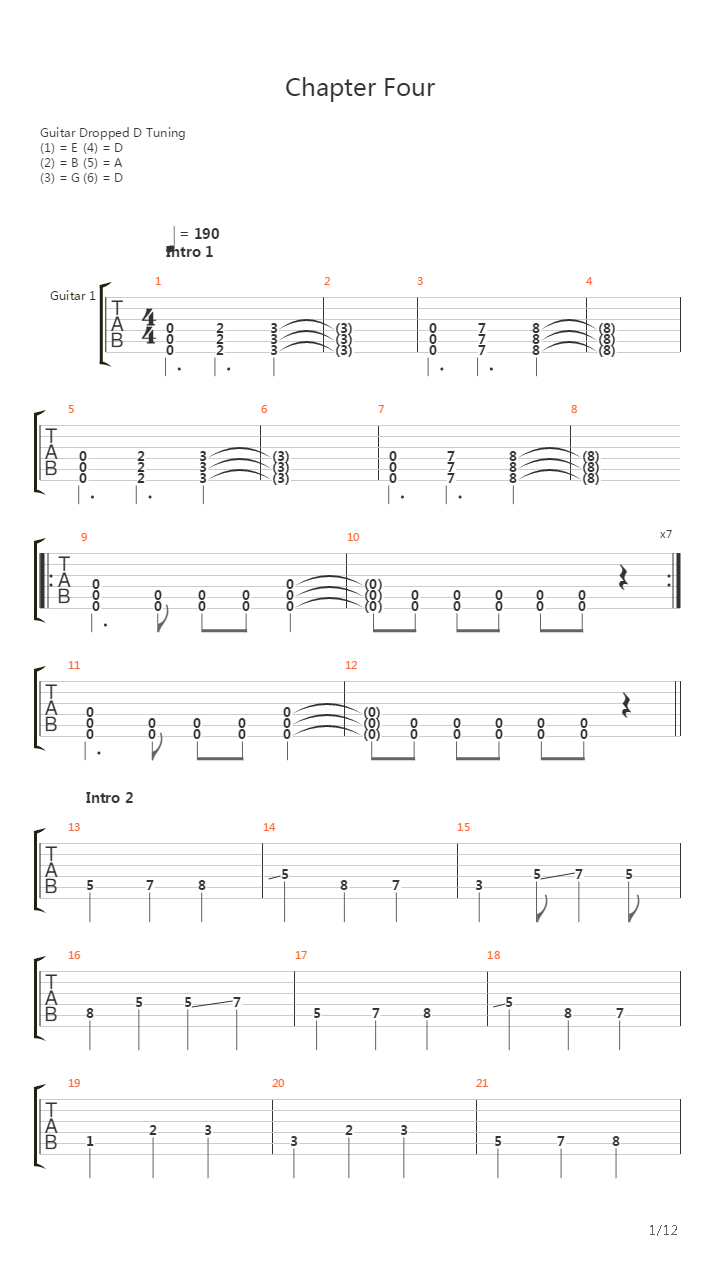 Chapter Four吉他谱