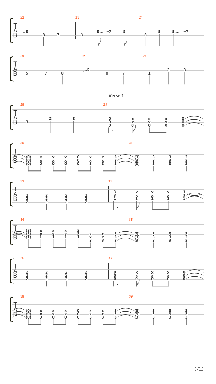 Chapter Four吉他谱