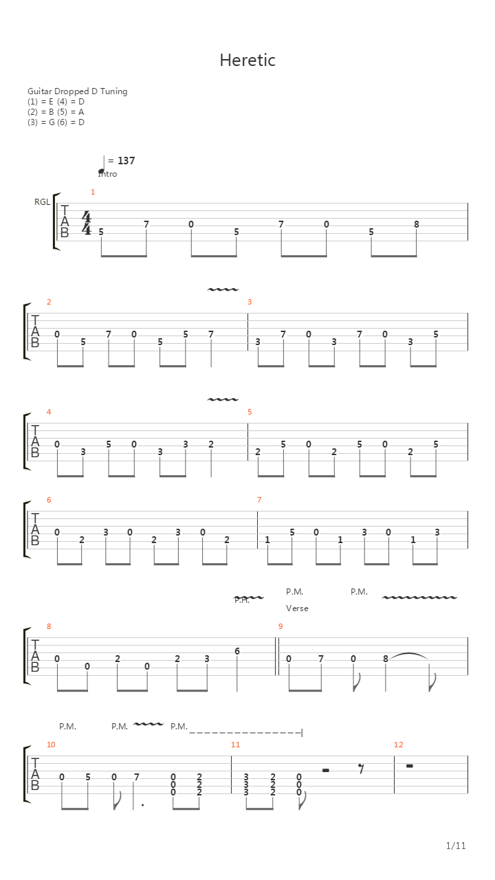 Heretic吉他谱