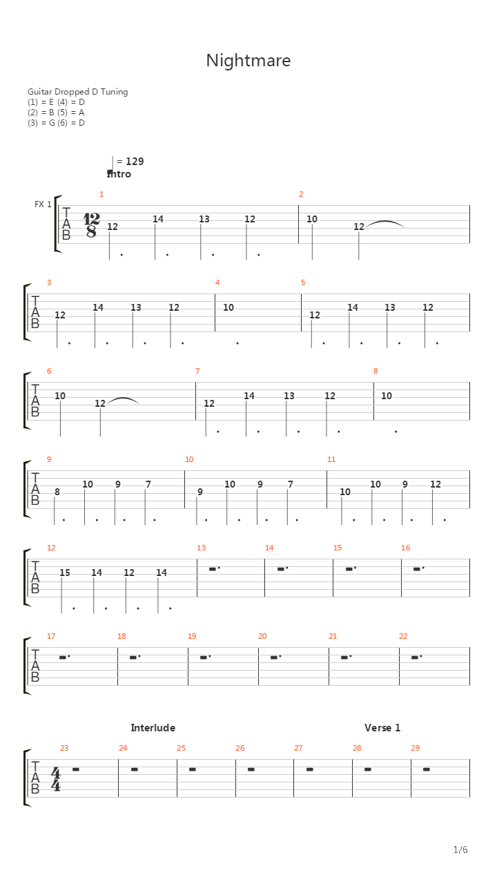 Nightmare吉他谱