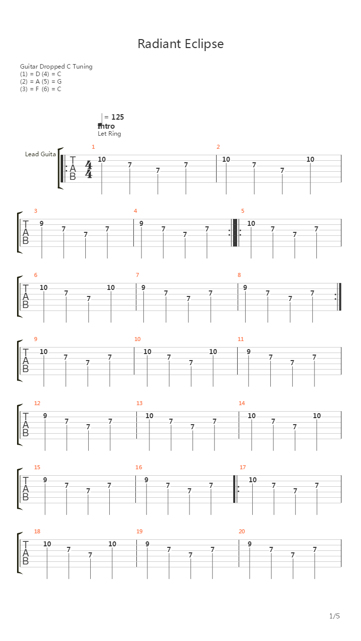 Radiant Eclipse吉他谱