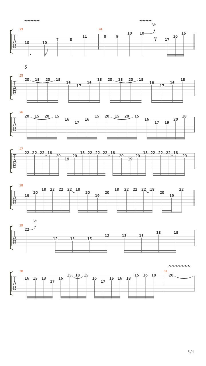 Second Heartbeat (Guitar Solo Tutorial by Chris Zoupa)吉他谱