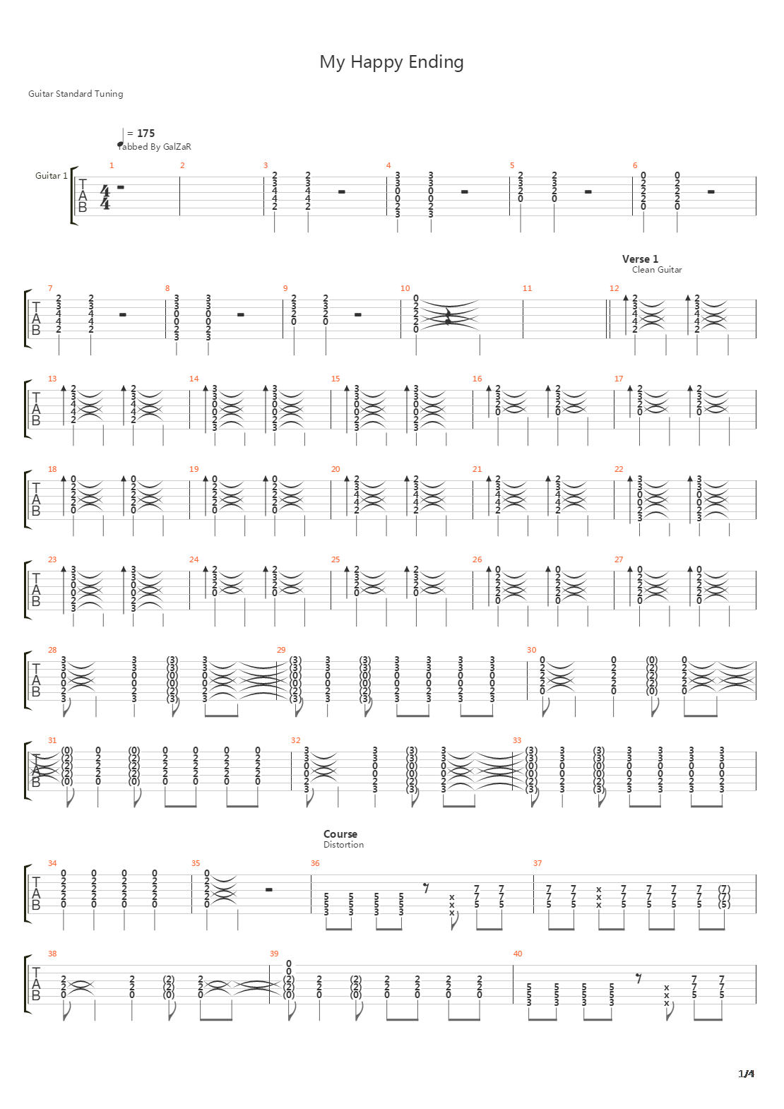 My Happy Ending吉他谱