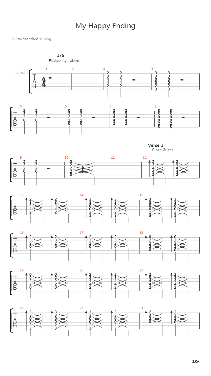 My Happy Ending吉他谱