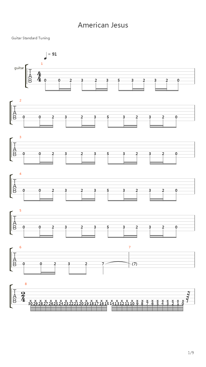 American Jesus吉他谱