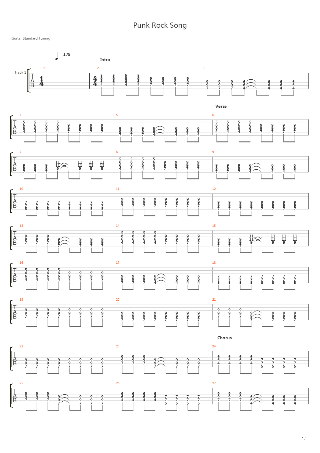 Punk Rock Song吉他谱