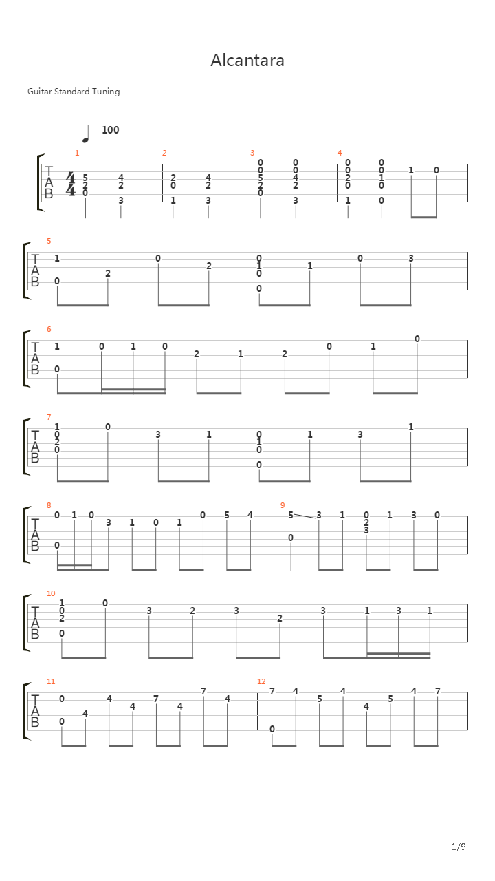 Alcantara吉他谱