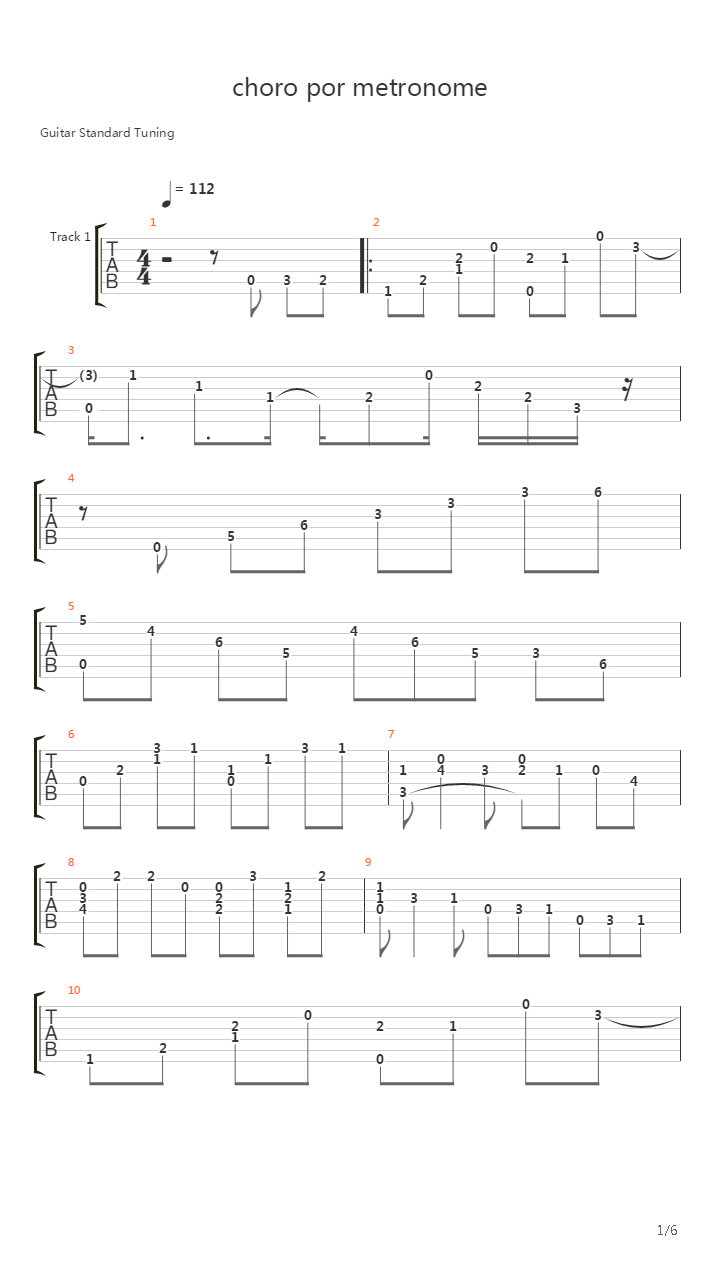 Choro Para Metronomo吉他谱