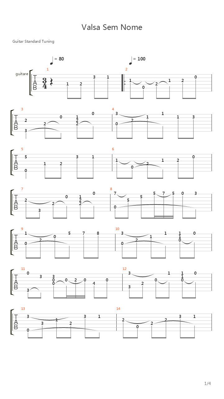 Valsa Sem Nome吉他谱