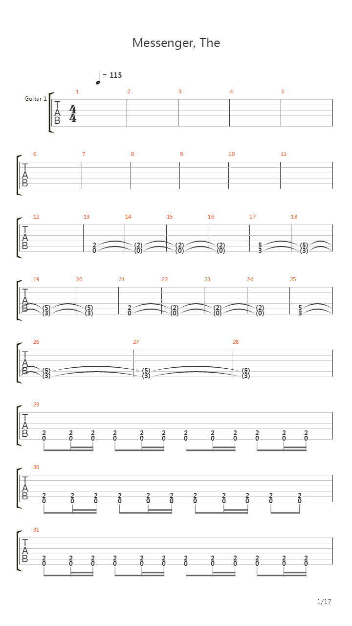 The Messenger吉他谱