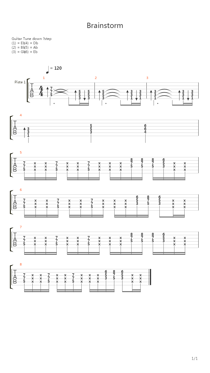 Brainstorm吉他谱