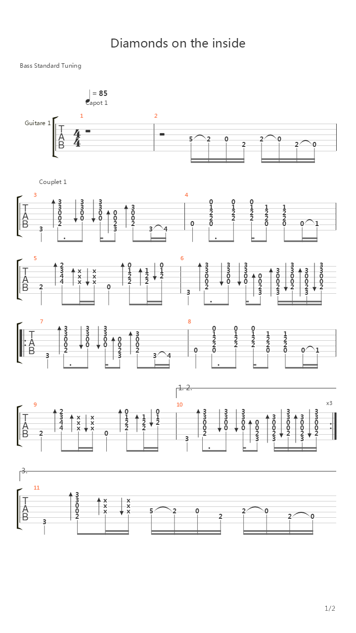 Diamonds On The Inside (Intro)吉他谱
