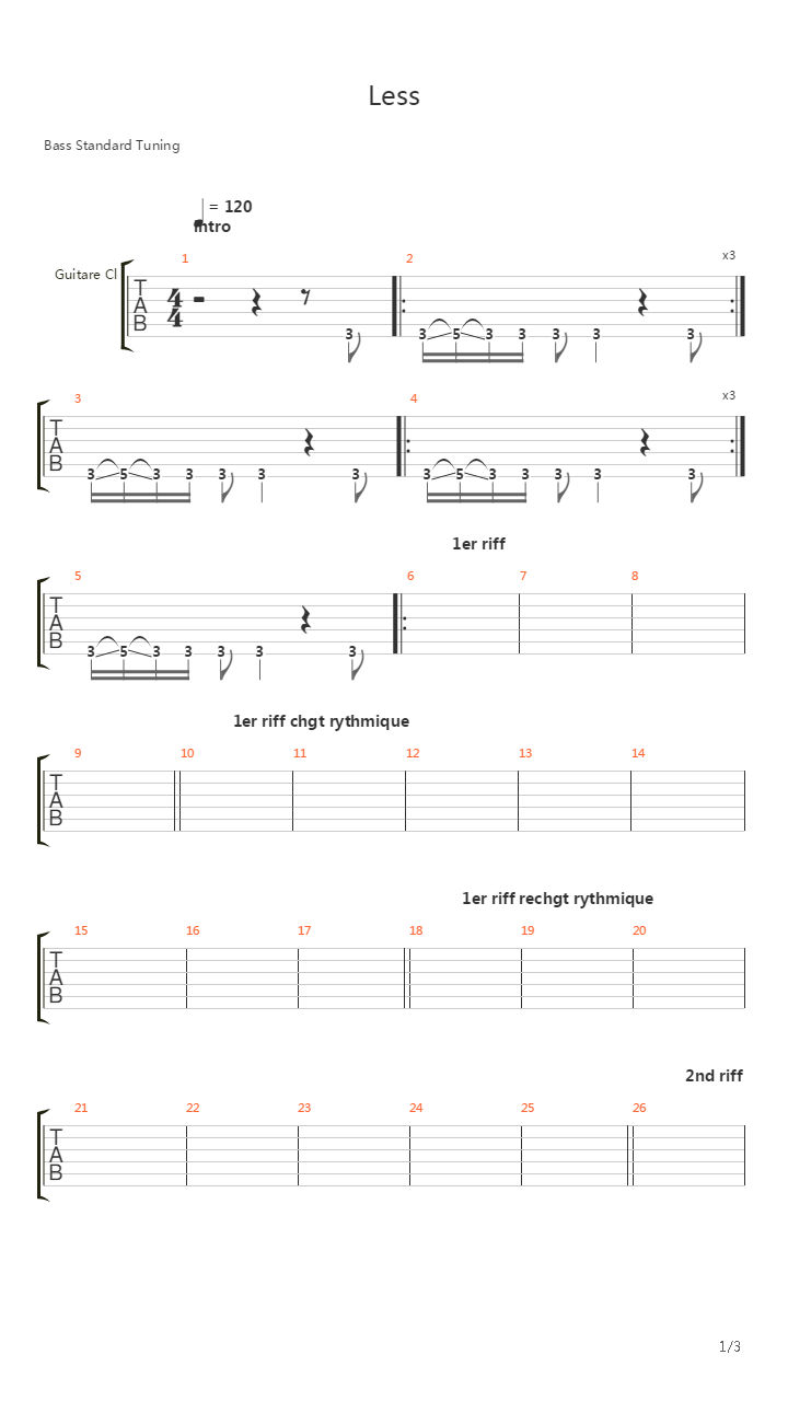 Less吉他谱