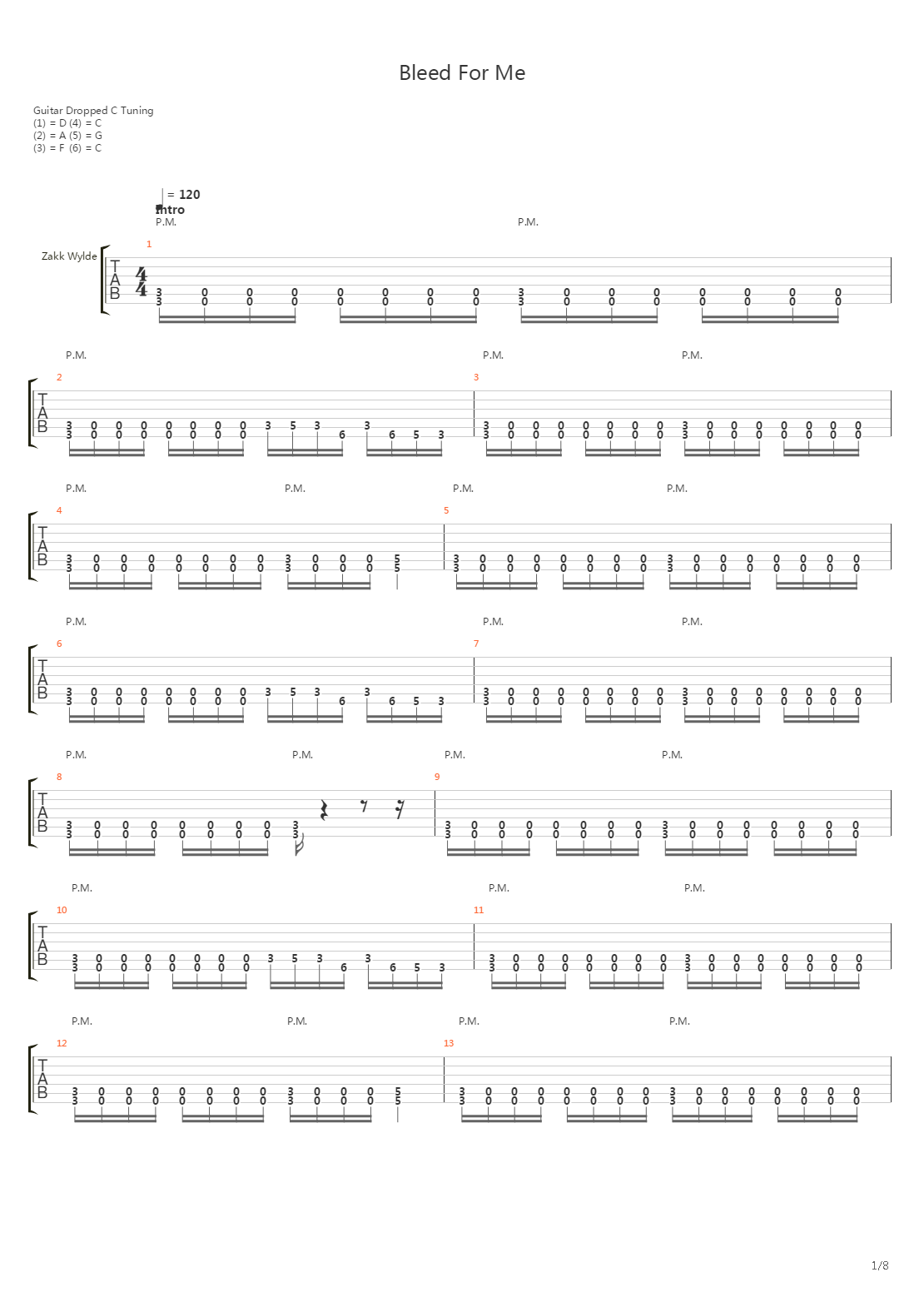 Bleed For Me吉他谱