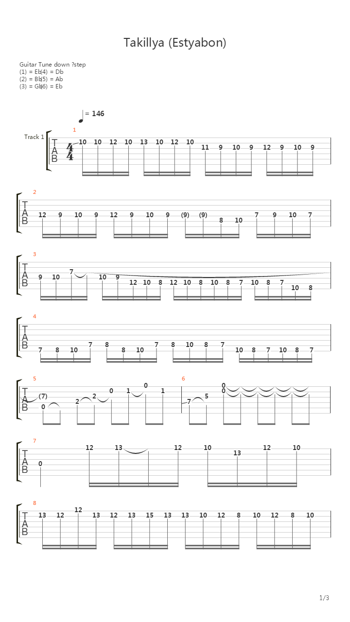 Takillya Estyabon吉他谱