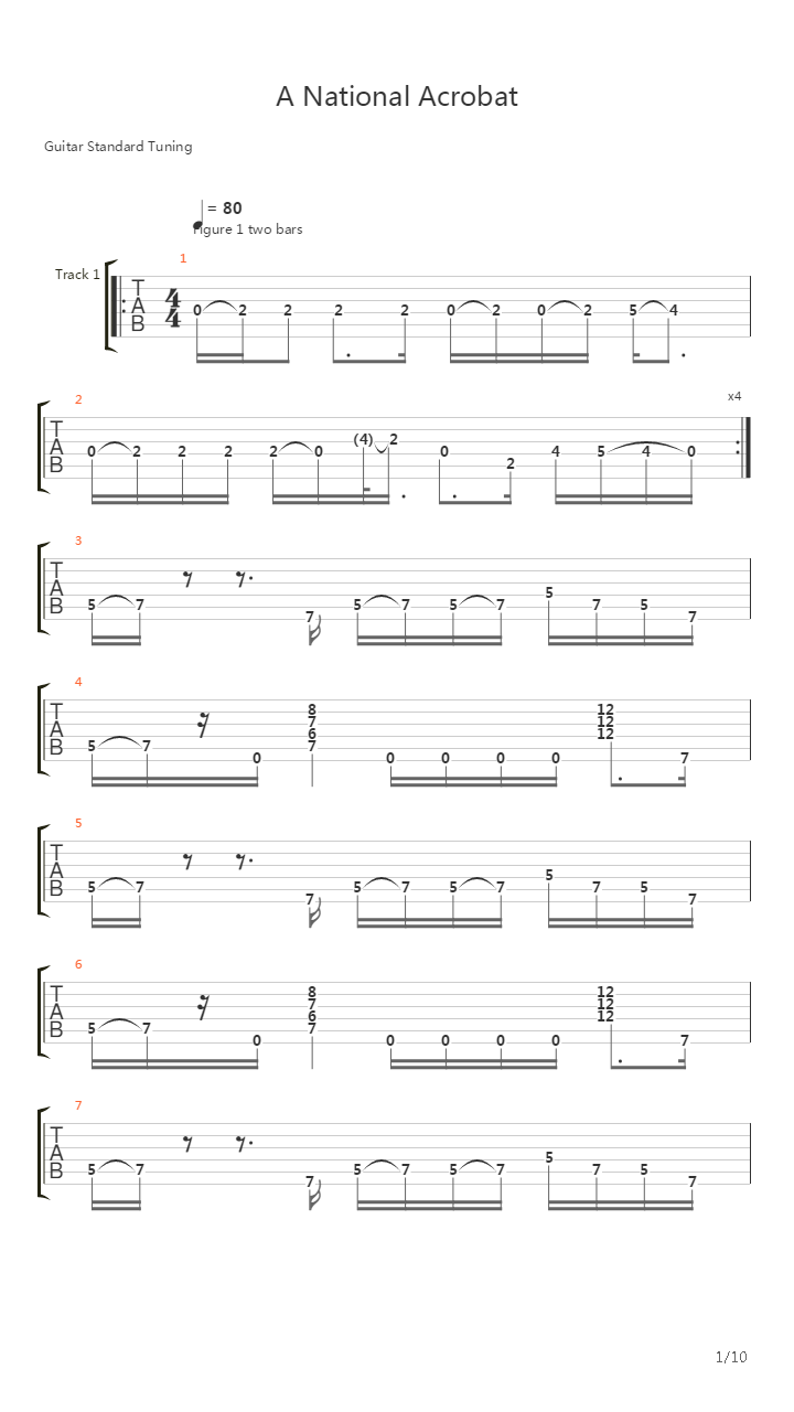 A National Acrobat吉他谱