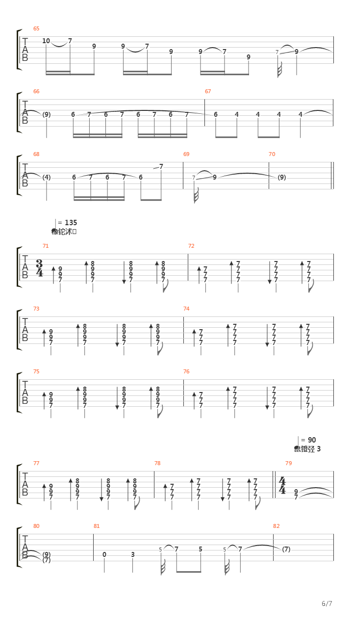 Behind the Wall of Sleep吉他谱