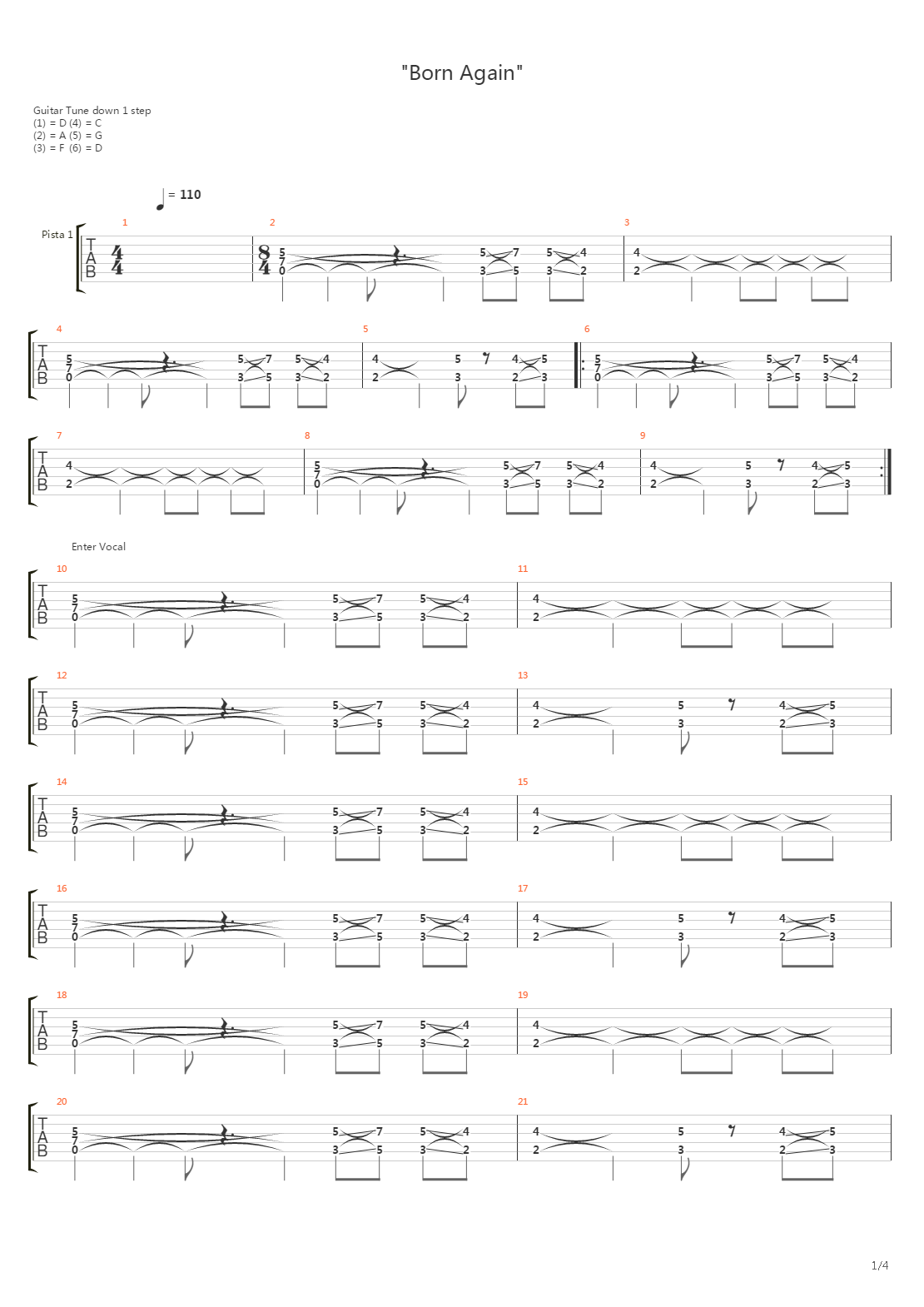 Born Again吉他谱