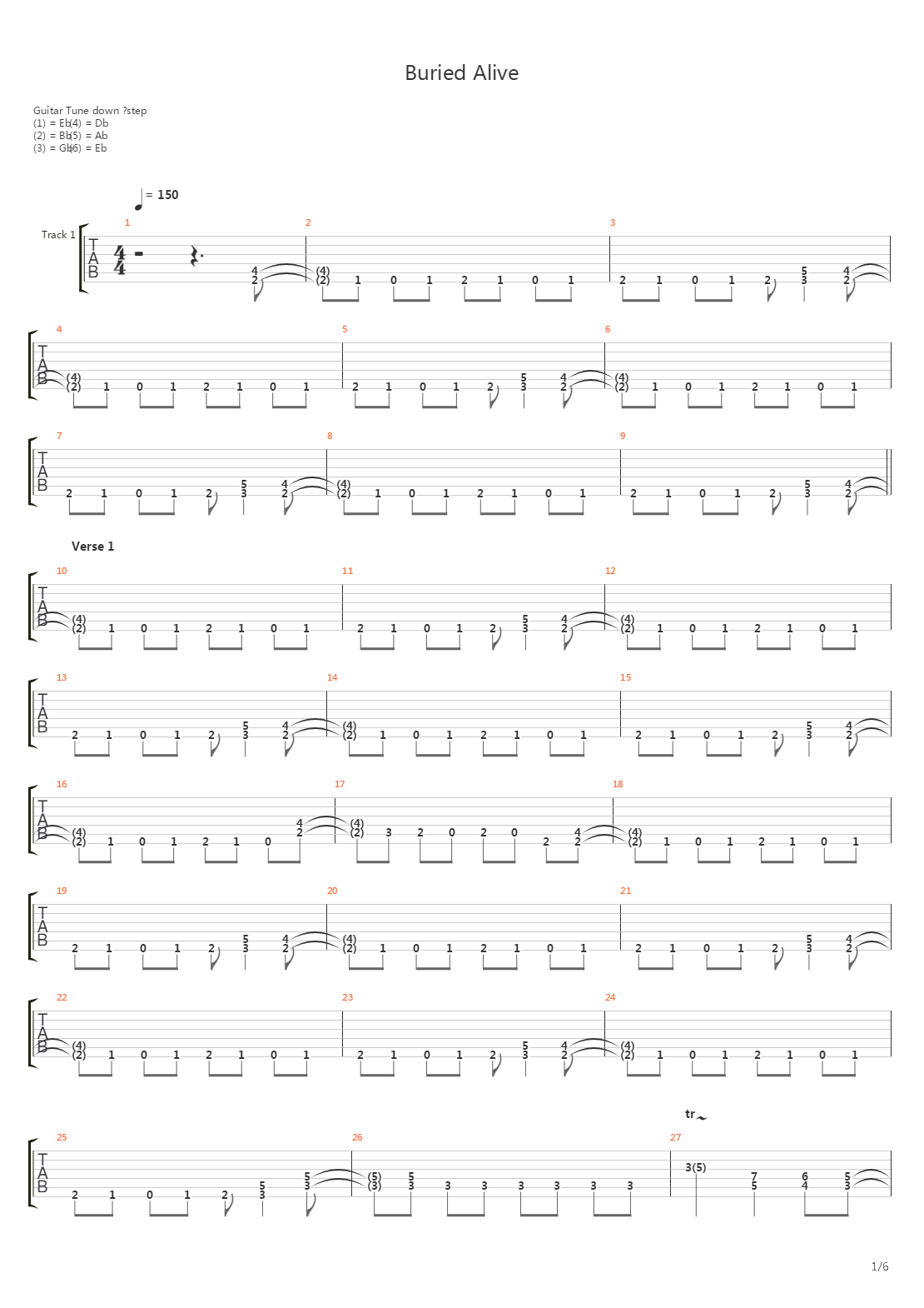Buried Alive吉他谱